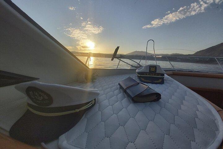 Sunset by boat in Marbella