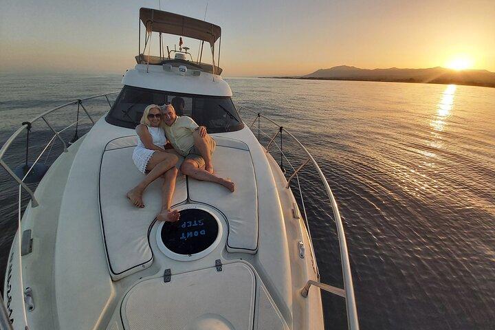 Sunset by boat in Marbella