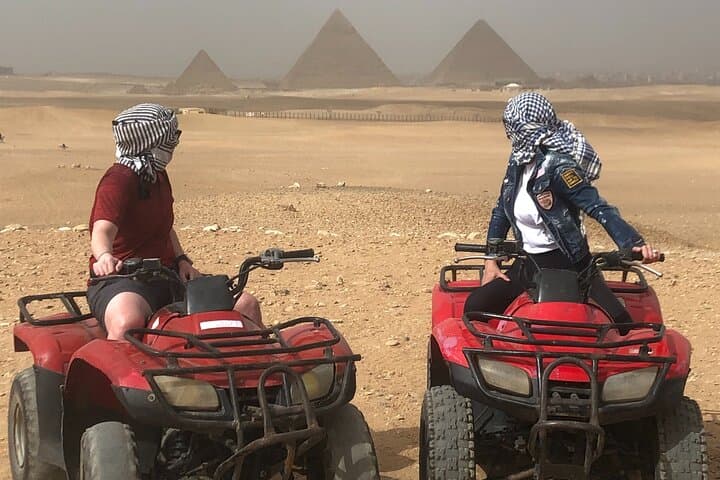 Giza Pyramids Saqqara Tombs, Memphis& ATV Quad Bike with Sunset