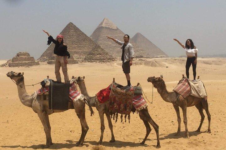 Sunset camel ride at the pyramids and pyramids sound and light show