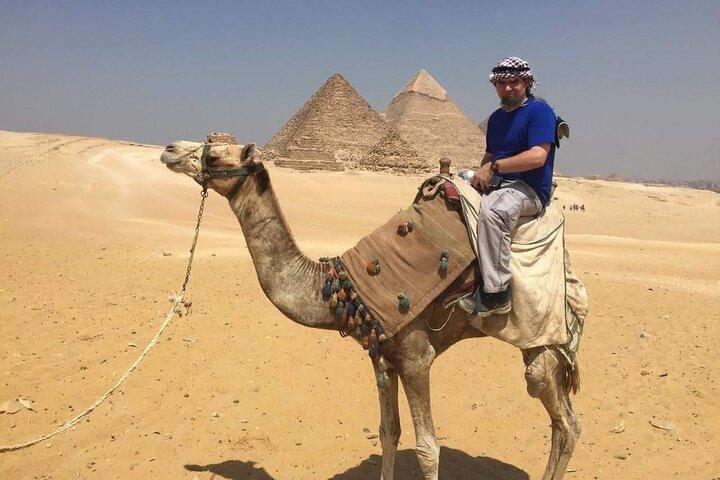 Sunset camel ride at the pyramids and pyramids sound and light show