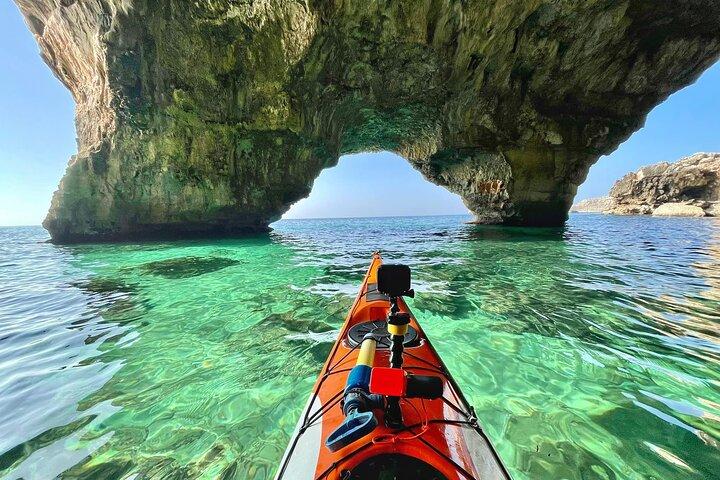 Leuca kayak tour + swimming + speleo-trek in cave