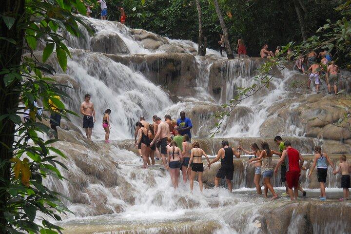 Blue Hole and Dunn’s River Falls Tour with Lunch and Cocktails at Reggae Hill