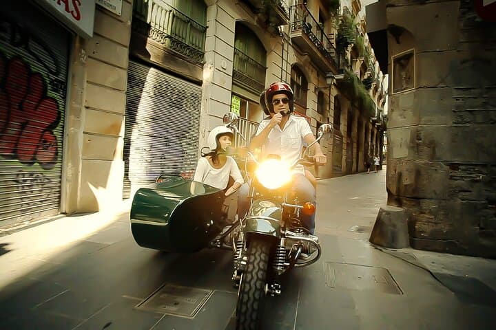 Barcelona Private Tour by Sidecar Motorcycle