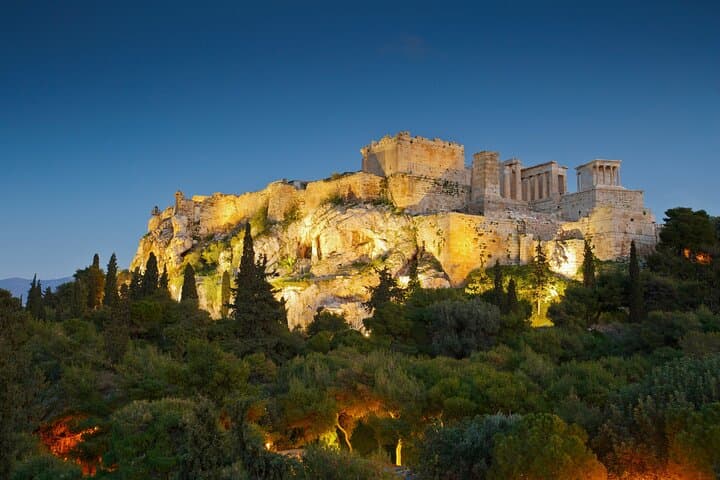 Sunset and Moonlight Private Night Tour of Athens