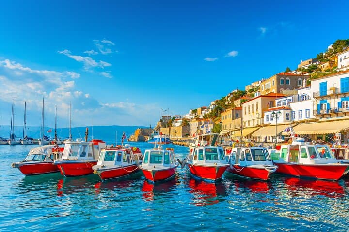Athens Full-Day Saronic Islands Cruise with Lunch & Entertainment