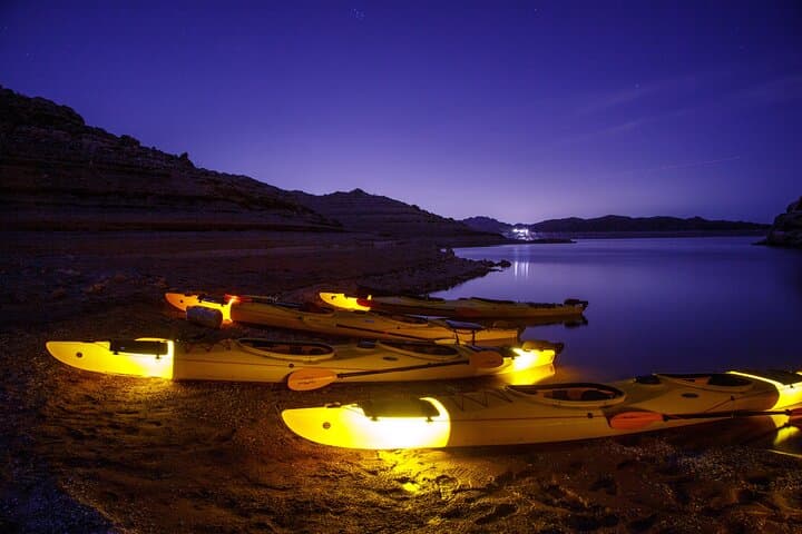 Lake Mead Sunset Kayak Tour with Dinner, Swim and Campfire