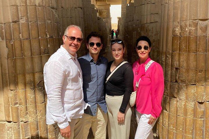 Saqqara pyramids and tombs, Giza three pyramids and Memphis