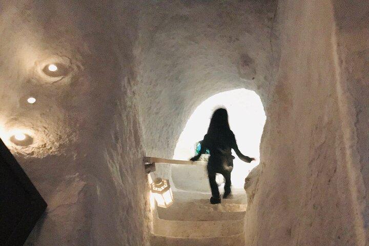 Santorini wine tasting and Traditional Cave Settlement Tour