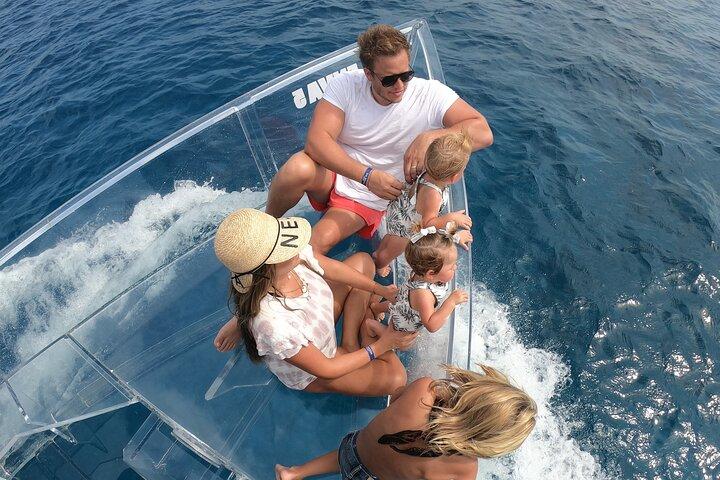 Excursion to Reefs in a transparent boat from Cancun