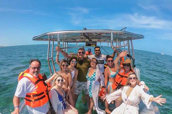 Excursion to Reefs in a transparent boat from Cancun
