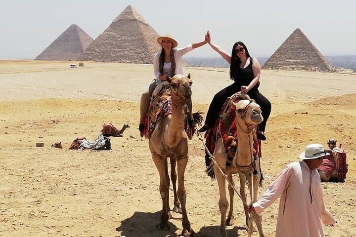 Giza Pyramids, Sphinx, Camel, Grand Egyptian Museum , Lunch time.