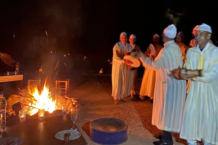 Marrakech desert dinner & sunset camel ride & bonfire music dance