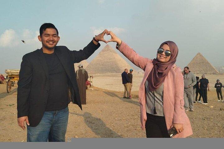 Private Full-Day Tour Giza Pyramids, Museum, hanging church & Nile Felucca Boat