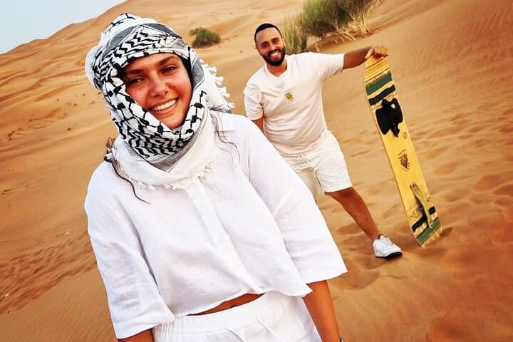 Private Afternoon Desert Safari with Quad Bike, Camel Ride and Sandboarding