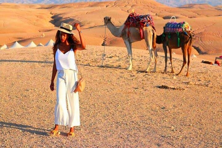 Agafay Desert Sunset and Camel Ride with Dinner from Marrakech