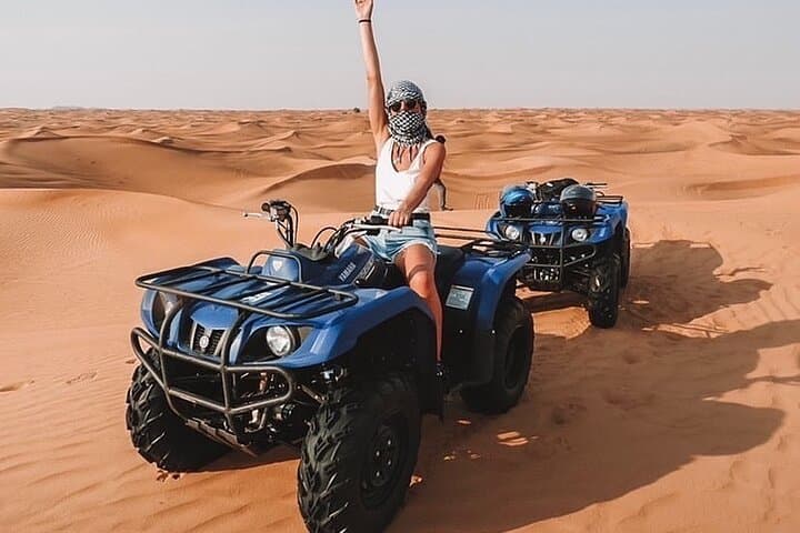 VIP Desert Safari with Quad Bike, Camel Ride, BBQ Dinner, Shows