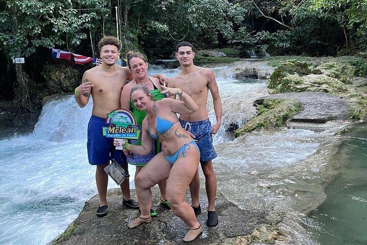 Blue Hole Waterfall and Bamboo River Rafting Ocho Rios Jamaica
