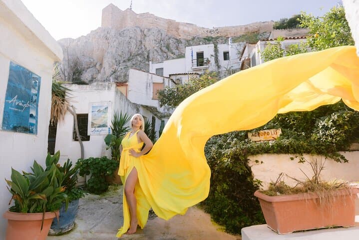 Athens Flying Dress Photo Shoot with a Professional Photographer