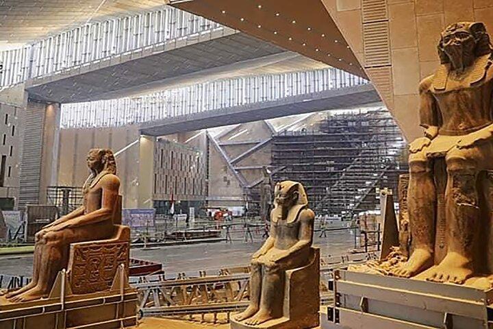 Giza Pyramids with Grand Egyptian Museum and Khan ElKhalili