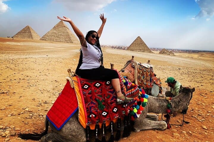 Sunset Camel Ride and Light Show from Cairo