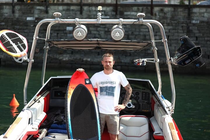 Wakeboard and Wakesurf on Lake Como with Mastercraft Boat