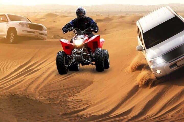 Dubai Evening Desert Safari Dune Bashing Camel Ride & BBQ Dinner