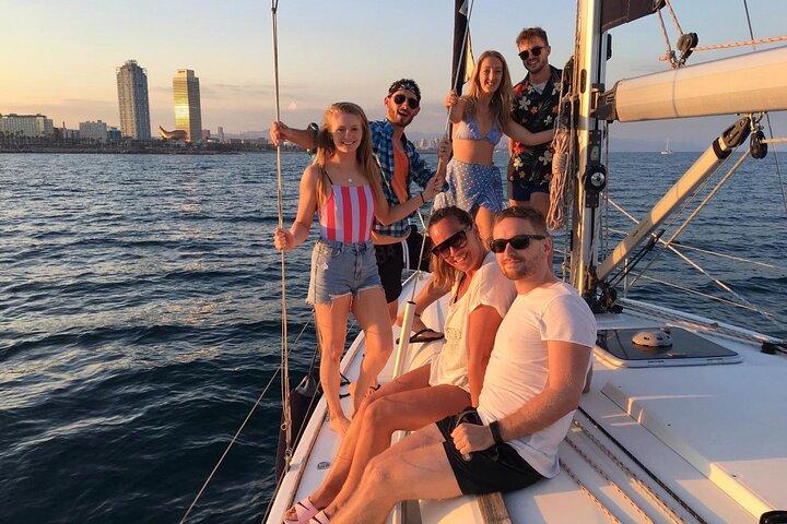 Barcelona Sunset Cruise with Open Bar of Cava and Snacks