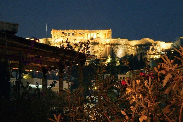Delicious Dinner and Wine Pairing in Athens with Acropolis View
