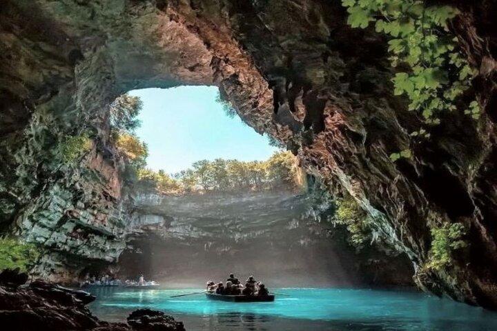 From Argostoli: Melissani Lake and Myrtos Beach