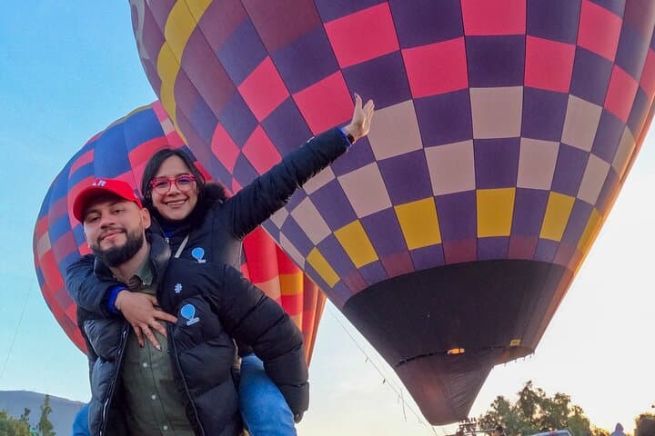Aerodiverti Balloon Flight + CDMX Transportation + Pyramids + CAVE