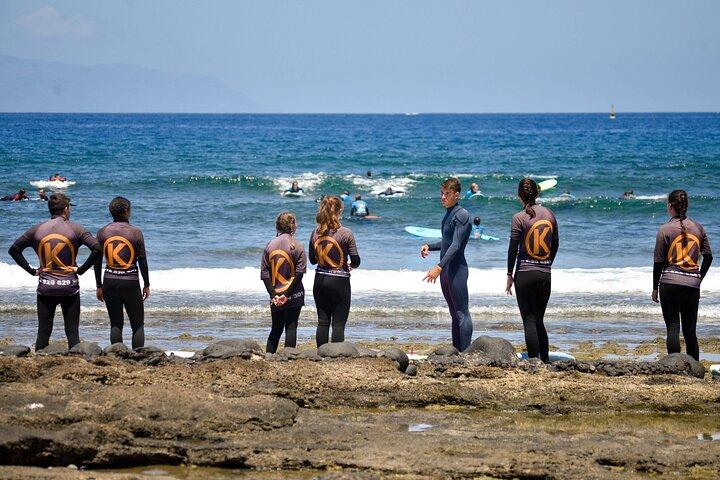 small group surf lesson in Playa de las Américas,Tenerife