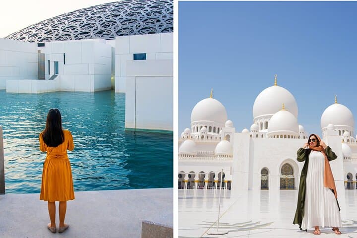 From Dubai: Abu Dhabi Day Tour with Grand Mosque & Louvre Museum