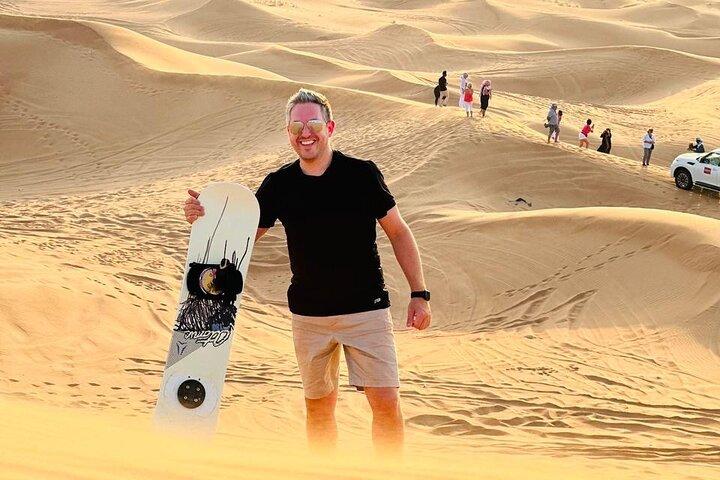 Morning Desert Safari Quad-bike camel ride Sand Surfing in Dubai
