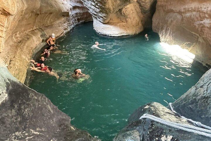 Private Wadi Shab Hike & Swim -Sinkhole -Fins Beach-Full Day Tour