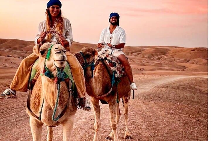 Sunset & Camel Ride & Dinner in Desert Agafay Marrakech