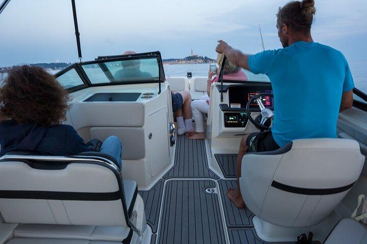 Rovinj Private Dolphin Watching Sunset Speedboat Tour with Drinks