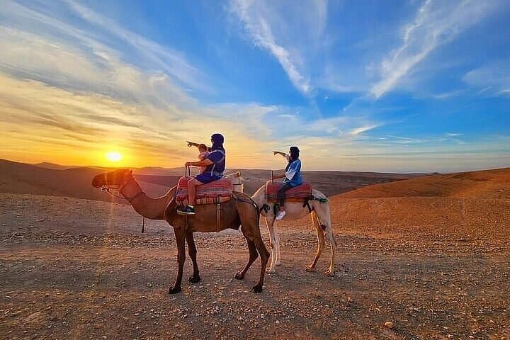 Marrakesh Agafay Desert Sunset Camle Ride with Dinner Show