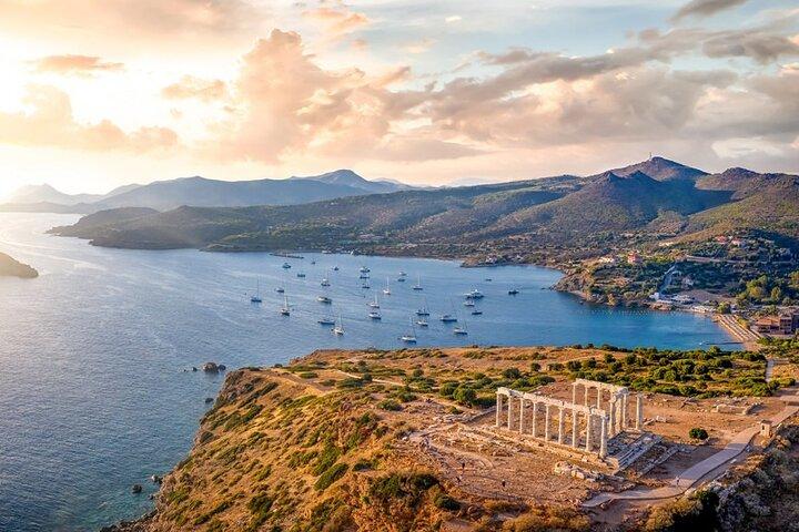 Half day Cape Sounion Sunset Views at the Poseidon Temple Tesla