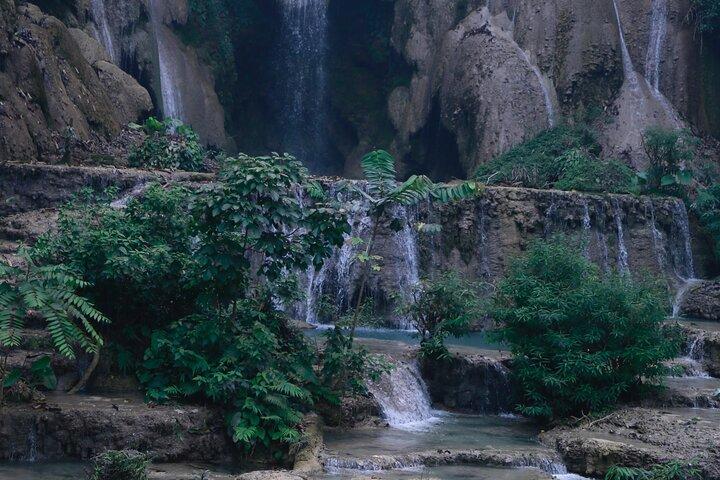Laos Elephant Sanctuary keeper+ Kuangsi waterfall +Hmong village