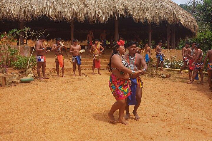 Embera Indigenous community Waterfall and rainforest