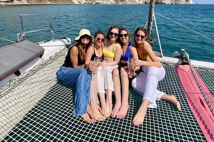 Santorini Catamaran Cruise – 5-Hour Private Sailing Experience
