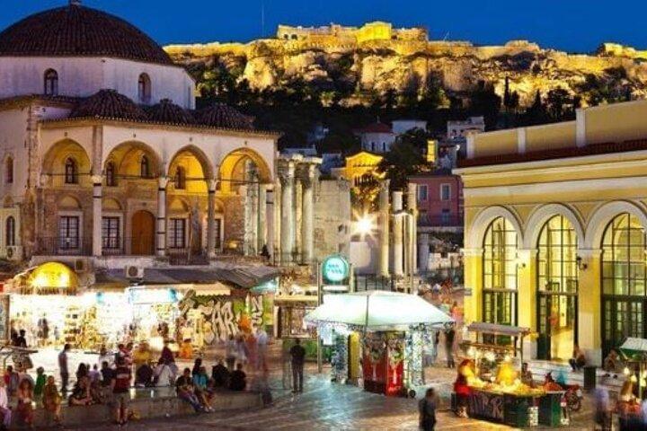 Night Tour of Athens in Spanish: Lighted City
