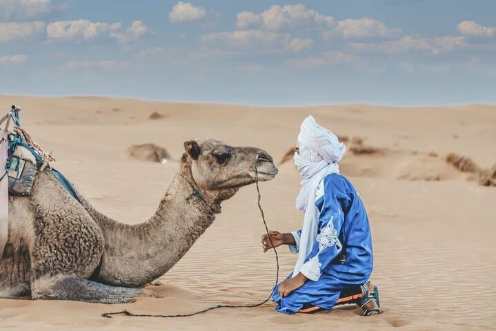 Overnight desert camp experience : camel ride & Sandboarding