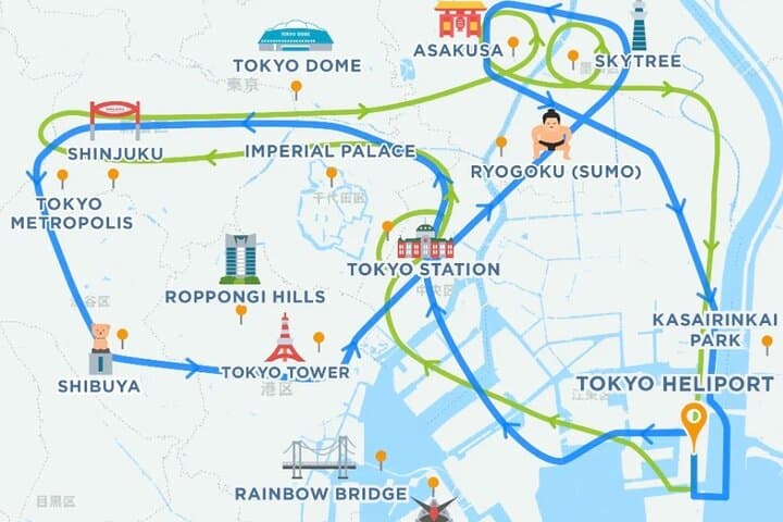 Tokyo Sunset and Night Helicopter Flight(30-Min/5Pax)
