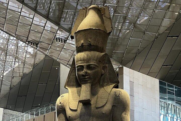 walking tour Grand Egyptian Museum, King Tut Gallery, Solar boat