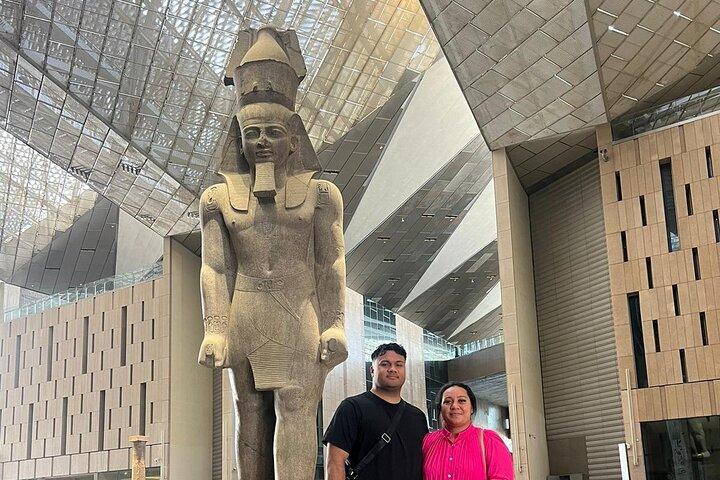 walking tour Grand Egyptian Museum, King Tut Gallery, Solar boat
