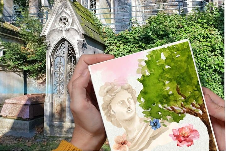 Père Lachaise Cemetery Art: Watercolor Postcard Workshop in Paris