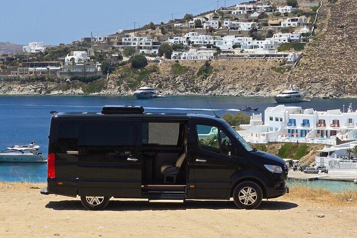 Private Mykonos Island tour by Luxury Minibus up to 11 passengers