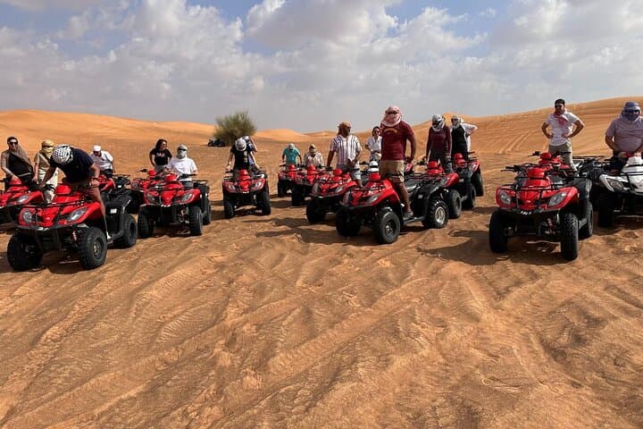 All in one Dubai Desert Safari ATV or Buggy Camelride BBQ Dinner